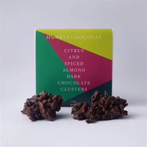 Citrus And Spiced Almond Dark Chocolate Clusters Honest Chocolat