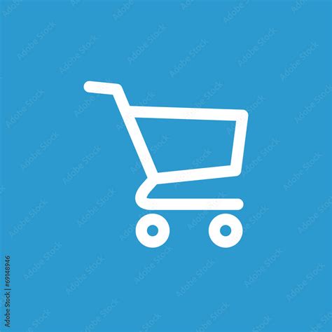 Shopping Cart Icon White On The Blue Background Stock Vector Adobe