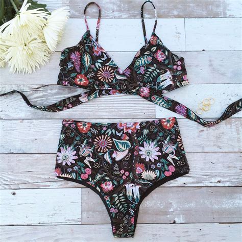 Flirty Friday Florals High Waisted Bikini Bikinis Swimwear