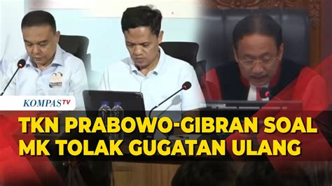 Full Keterangan Tkn Prabowo Gibran Tanggapi Putusan Mk Soal Gugatan