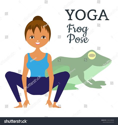 Yoga Asana Pose Frog Graphic Illustration Stock Vector Royalty Free