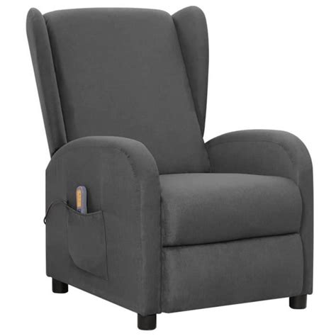 Fauteuil releveur inclinable de massage Gris foncé Tissu SALALIS