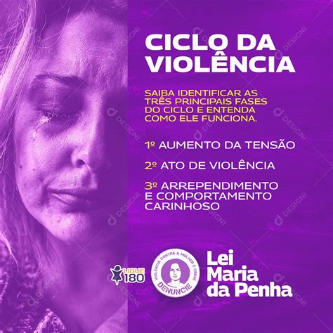 Ciclo Da Violência Lei Maria Da Penha Social Media PSD Editável