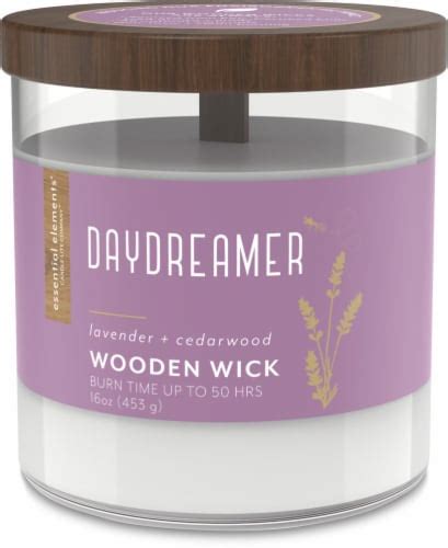 Candle Lite Essential Elements Wooden Wick Daydreamer Jar Candle