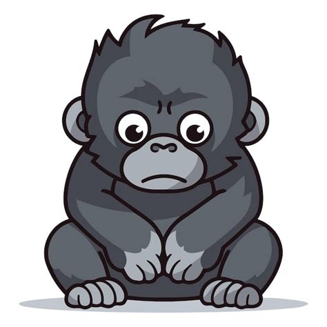 Premium Vector Gorilla Sitting Cartoon Mascot Character Vector