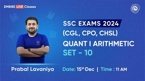 SSC EXAMS 2024 CGL CPO CHSL MATHS QUANT I ARITHMETIC PRACTICE