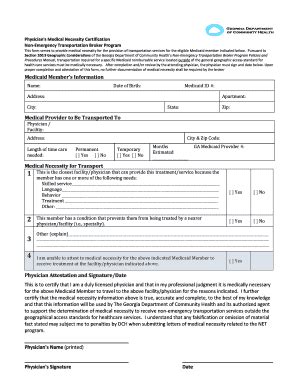 Fillable Online Physician S Medical Necessity Certification Fax Email