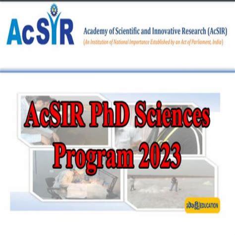 Admission Acsir Phd Sciences Program Sakshi Education