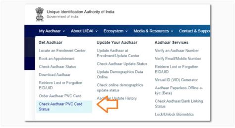 Procedure Of Check Pvc Aadhar Card Status Uidai Pvc Card Order Online