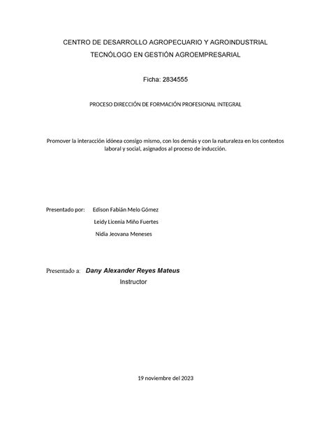 Trabajo Colaborativo Taller Centro De Desarrollo Agropecuario Y