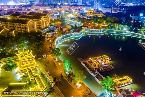 航拍淮安清江浦大运河文化带夜景历史古迹景区旅游景点摄影素材汇图网