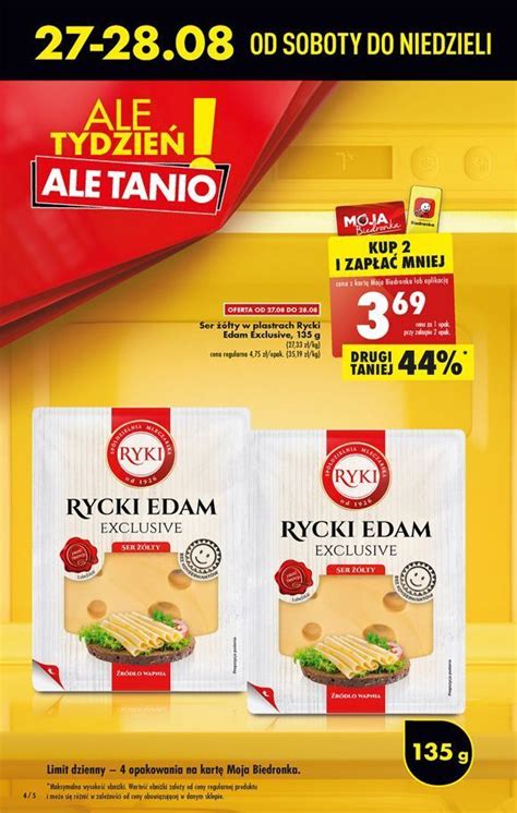 Promocja Ser Rycki Edam Exclusive Ryki W Biedronka