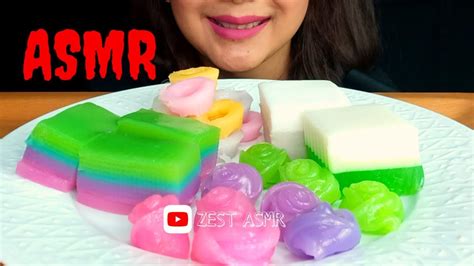 Asmr Soft Sticky Chewy Thai Dessert Sweet Layer Cake Eating Sounds No Talking Zest Asmr Youtube