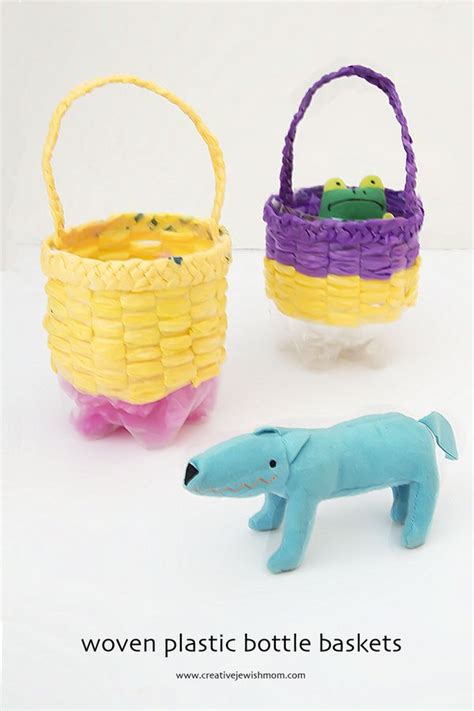 Woven Recycled Bottle Basket Craft Creative Jewish Mom