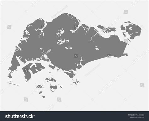 Detailed Vector Singapore Country Border Map Stock Vector (Royalty Free ...