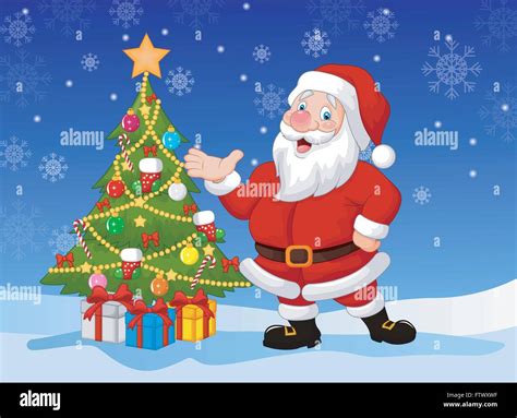 Happy Santa Cartoon Waving Hand Stock Vector Image Art Alamy