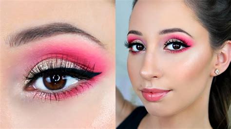 Red And Pink Eye Makeup Tutorial For Hooded Eyes Morphe 25l Artistry Eyeshadow Palette Youtube