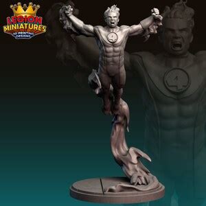 Human Torch Fanart By Legion Miniatures For 40mm Wargaming Tabletop