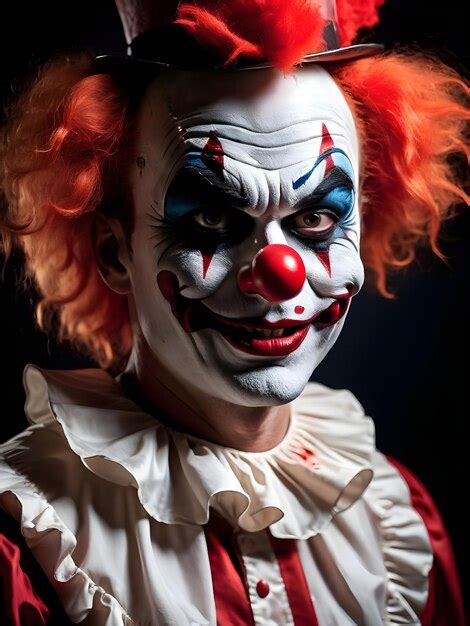 Premium AI Image | Portrait of a scary clown on a dark background ...