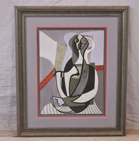 Large Framed Print Seated Woman By Pablo Picasso 975 1145 Rh Lee And Co Auctioneers