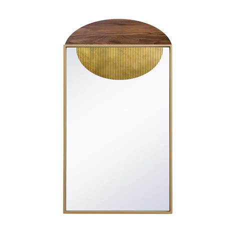 Oversized Wall Mirror Brass And Walnut Eco Friendly And Handmade