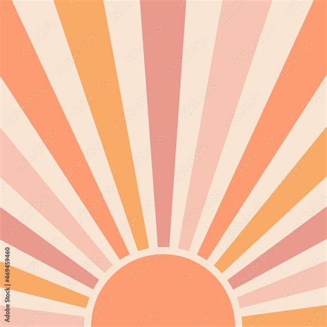 Let The Sunshine In Retro Style Illustration With Colorful Orange