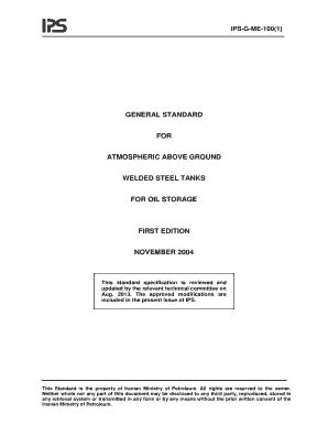 Fillable Online General Standard For Atmospheric Above Ground Welded