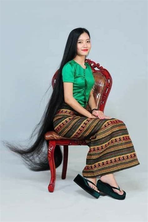 Pin Di Myanmar Longhair Rambut Panjang Hitam Rambut Sangat Panjang