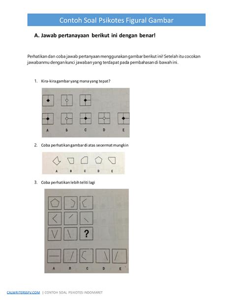 Contoh Soal Psikotes Figural Gambar Contoh Soal Psikotes Figural