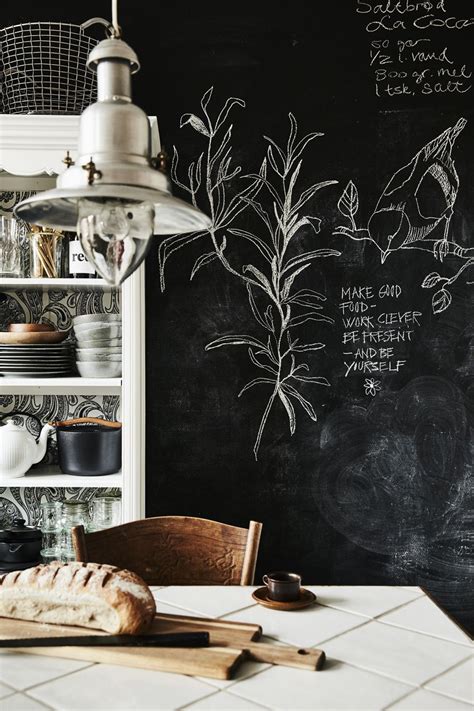 Inspiring Kitchen With A Chalkboard On The Walls