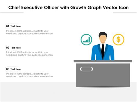 Chief Executive Officer With Growth Graph Vector Icon Ppt Powerpoint