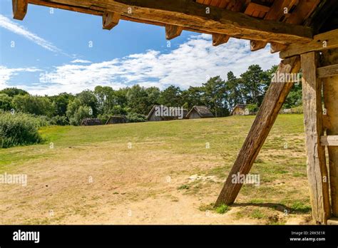 Wood And Thatch Buildings At West Stow Anglo Saxon Village Suffolk