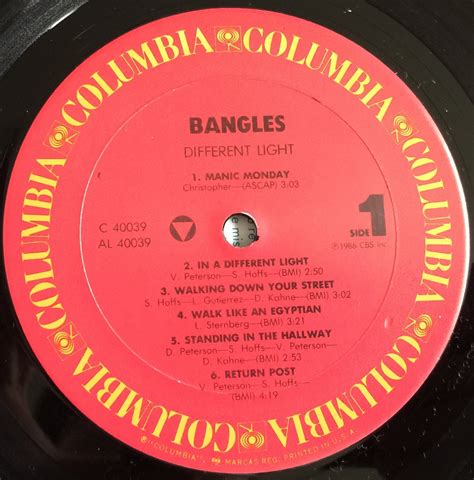 Vintage 85 BANGLES Different Light Vinyl Record Album 80s Walk Like An