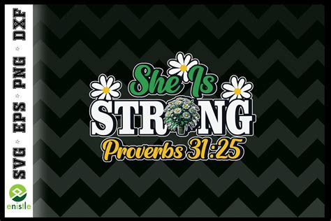 She Is Strong Proverbs Sublimation SVG Graphic By Enistle Creative