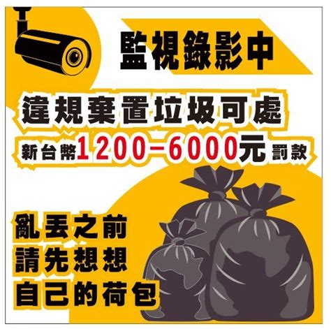 39 錄影中 監視錄影 亂丟垃圾 請勿亂丟垃圾 Pvc防水貼紙 軟式防水耐曬 不易退色 可客製大小 Yahoo奇摩拍賣