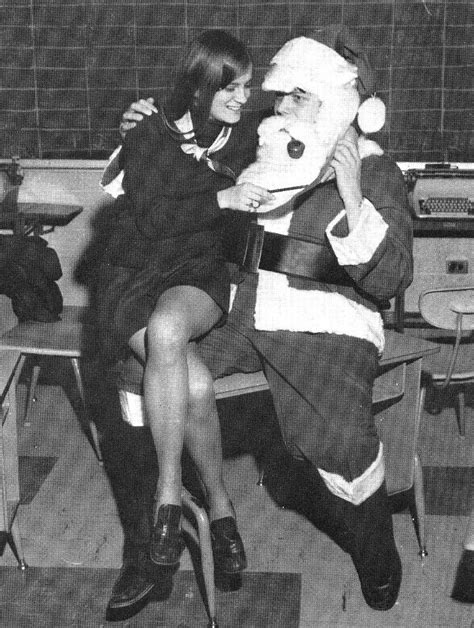 20 Candid Vintage Snapshots Of Beautiful Young Girls Sitting On Santas