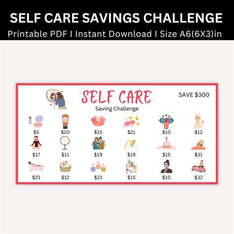 A Mini Self Care Savings Challenge Printable Self Care Budget Saving