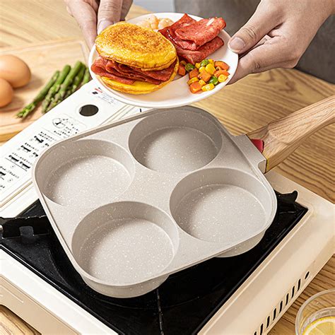 Omelet Pan Non Stick Food Making Frying Pot Pan Black Thickened Kitchen