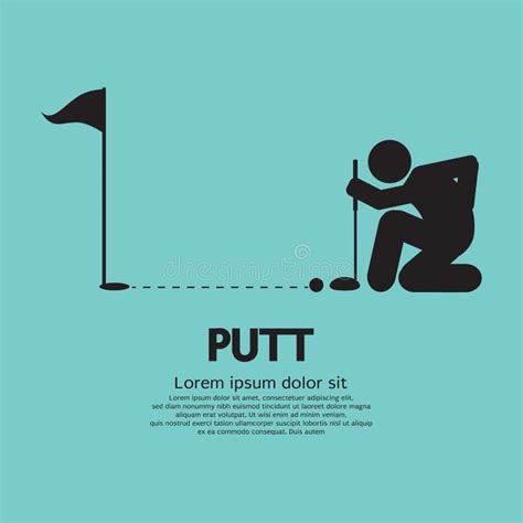 Golfer Lines Up Putt Symbol Stock Vector Illustration Of