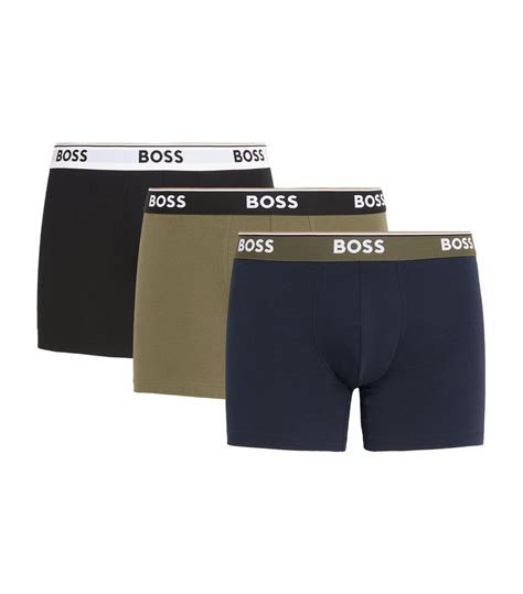 BOSS By HUGO BOSS Stretch Cotton Power Boxer Briefs Pack Of 3 In Blue