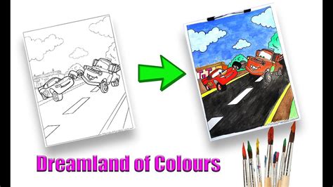 Coloring Lightning Mcqueen And Mater Dreamland Of Colours Water