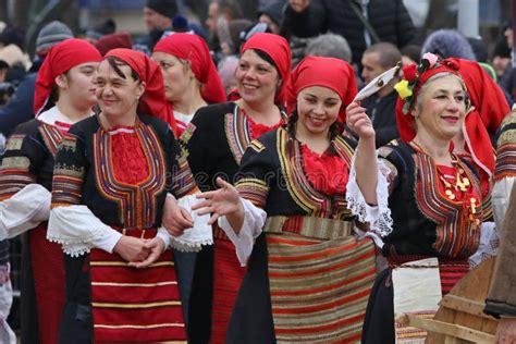 People Dressed with Traditional Bulgarian Authentic Folklore Clothes ...