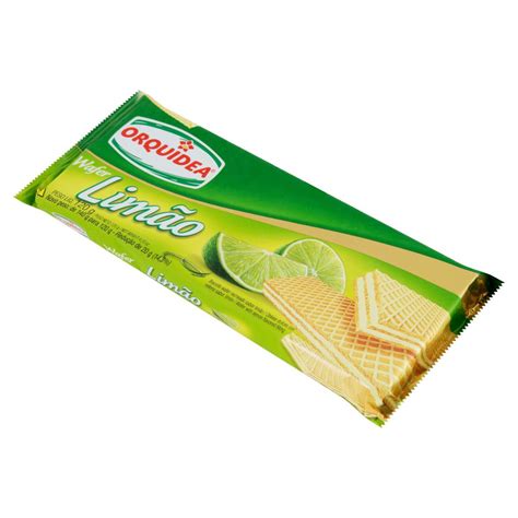 Biscoito Wafer Recheio Limão Orquídea Pacote 120g Super José