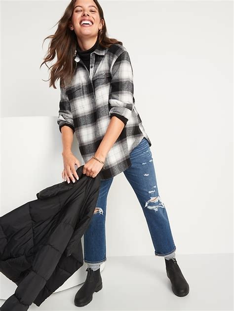 Maternity Oversized Plaid Flannel Boyfriend Shirt Old Navy