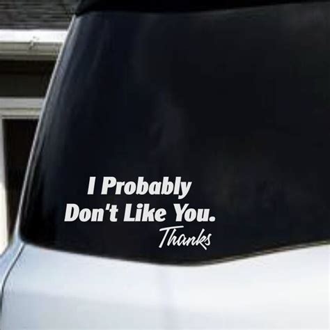 Rude Car Decal Etsy