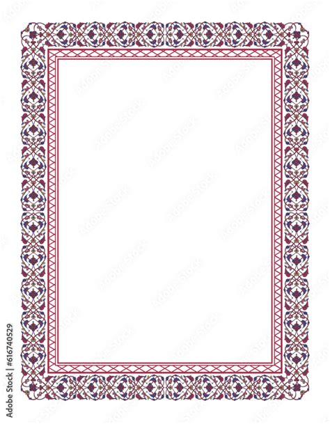 Mughal Floral Frame For Your Design Traditional Mughal Frame Vector