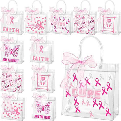 Amazon Silkfly 24 Pack Breast Cancer Bags Clear Plastic Gift Bags