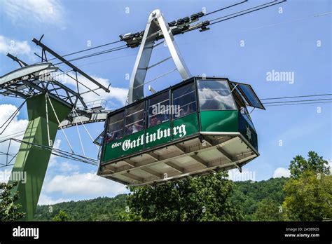 Aerial Tramway Ober Gatlinburg with tourist in Gatlinburg, Tennessee ...