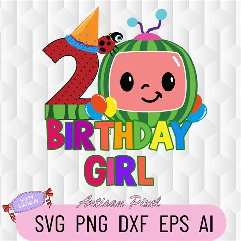 Cocomelon 2nd Birthday Girl Svg Inspire Uplift