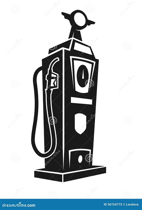 Silhouette Of Retro Gas Pump Stock Vector Illustration Of Station Benzine 36154773